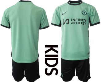 Chelsea Derde Shirt 2023-24 Kids Korte Mouw (+ Korte broeken) Voetbalshirts