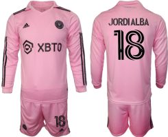 Inter Miami Jordi Alba #18 Thuisshirt 2023-24 Mensen Lange Mouwen (+ Korte broeken) Voetbalshirts