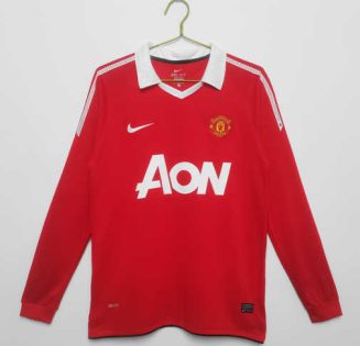 Manchester United 2010/11 Thuisshirt Lange Mouwen Klassieke Retro Voetbalshirts