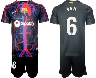 Patta x FC Barcelona Gavi #6 Shirt 2023-24 Mensen Korte Mouw (+ Korte broeken) Voetbalshirts