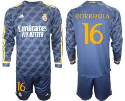 Real Madrid Alvaro Odriozola #16 Uitshirt 2023-24 Mensen Lange Mouwen (+ Korte broeken) Voetbalshirts