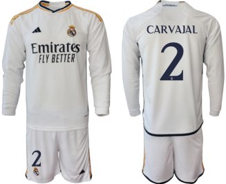Real Madrid Daniel Carvajal #2 Thuisshirt 2023-24 Mensen Lange Mouwen (+ Korte broeken) Voetbalshirts