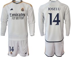 Real Madrid Joselu #14 Thuisshirt 2023-24 Mensen Lange Mouwen (+ Korte broeken) Voetbalshirts