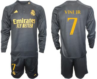 Real Madrid Vinicius Junior #7 Derde Shirt 2023-24 Mensen Lange Mouwen (+ Korte broeken) Voetbalshirts