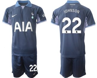 Tottenham Hotspur Brennan Johnson #22 Uitshirt 2023-24 Mensen Korte Mouw (+ Korte broeken) Voetbalshirts