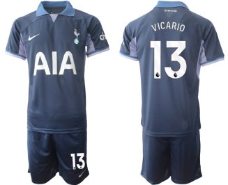 Tottenham Hotspur Guglielmo Vicario #13 Uitshirt 2023-24 Mensen Korte Mouw (+ Korte broeken) Voetbalshirts