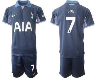Tottenham Hotspur Son Heung-min #7 Uitshirt 2023-24 Mensen Korte Mouw (+ Korte broeken) Voetbalshirts