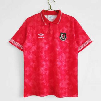 Wales 1990/92 Thuisshirt Korte Mouw Klassieke Retro Voetbalshirts