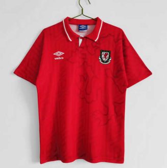 Wales 1992/94 Thuisshirt Korte Mouw Klassieke Retro Voetbalshirts