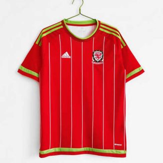 Wales 2015/16 Thuisshirt Korte Mouw Klassieke Retro Voetbalshirts