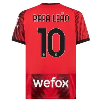 AC Milan Rafael Leão #10 Thuisshirt 2023-2024 Voetbalshirt met Korte Mouw