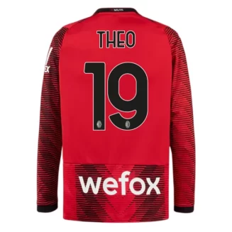 AC Milan Theo Hernandez #19 Thuisshirt 2023-2024 Voetbalshirt met Lange Mouwen