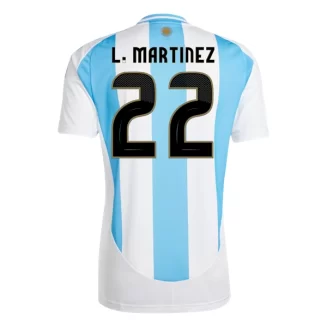 Argentinië Lautaro Martinez #22 Thuisshirt Copa América 2024 Voetbalshirts Korte Mouw