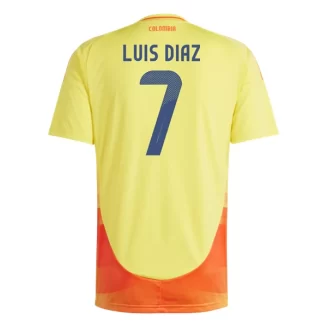 Colombia Copa América 2024 Thuisshirt Luis Díaz #7 Voetbalshirt met Korte Mouw
