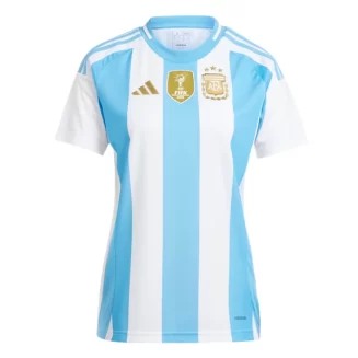 Dames Argentinië Thuisshirt Copa América 2024 Voetbalshirts Korte Mouw