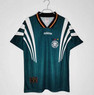 Duitsland 1996 Uitshirt Korte Mouw Klassieke Retro Voetbalshirts