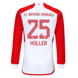 FC Bayern München Thomas Muller #25 Thuisshirt 2023-2024 Voetbalshirt met Lange Mouwen