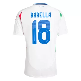 Italië Nicolo Barella #18 Uitshirt EK 2024 Voetbalshirts Korte Mouw