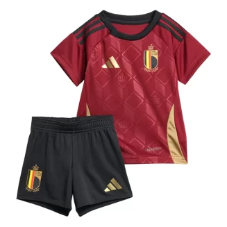 Kids België Thuisshirt EK 2024 Voetbalshirts Korte Mouw (+ Korte broeken)
