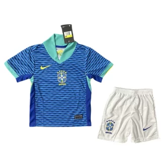 Kids Brazilië Uitshirt Copa América 2024 Voetbalshirts Korte Mouw (+ Korte broeken)
