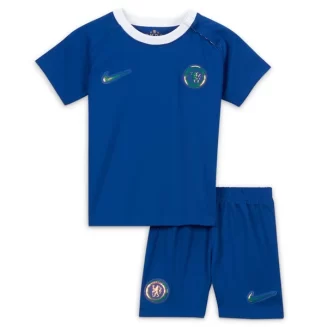 Kids Chelsea Thuisshirt 2023-2024 Voetbalshirt Korte Mouw (+ Korte broeken)