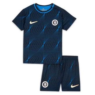 Kids Chelsea Uitshirt 2023-2024 Voetbalshirt Korte Mouw (+ Korte broeken)