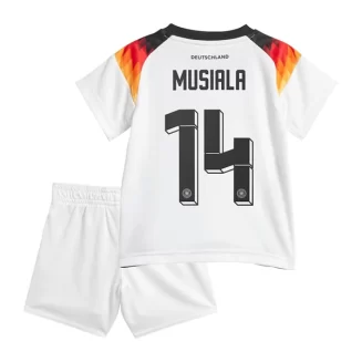 Kids Duitsland Jamal Musiala #14 Thuisshirt EK 2024 Voetbalshirts Korte Mouw (+ Korte broeken)