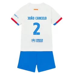 Kids FC Barcelona Joao Cancelo #2 Uitshirt 2023-2024 Voetbalshirts Korte Mouw (+ Korte broeken)