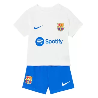 Kids FC Barcelona Uitshirt 2023-2024 Voetbalshirts Korte Mouw (+ Korte broeken)