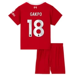 Kids Liverpool Cody Gakpo #18 Thuisshirt 2023-2024 Voetbalshirts Korte Mouw (+ Korte broeken)