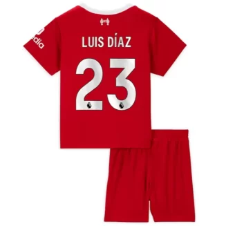 Kids Liverpool Luis Díaz #23 Thuisshirt 2023-2024 Voetbalshirts Korte Mouw