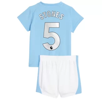 Kids Manchester City John Stones #5 Thuisshirt 2023-2024 Voetbalshirts Korte Mouw (+ Korte broeken)