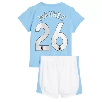 Kids Manchester City Riyad Mahrez #26 Thuisshirt 2023-2024 Voetbalshirts Korte Mouw (+ Korte broeken)
