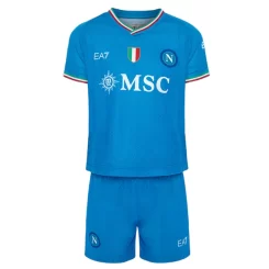 Kids SSC Napoli Thuisshirt 2023-2024 Voetbalshirt met Korte Mouw (+ Korte broeken)