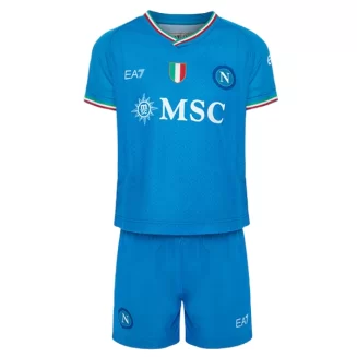 Kids SSC Napoli Thuisshirt 2023-2024 Voetbalshirt met Korte Mouw (+ Korte broeken)