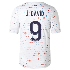 Lille OSC Jonathan David #9 Uitshirt 2023-2024 Voetbalshirt met Korte Mouw