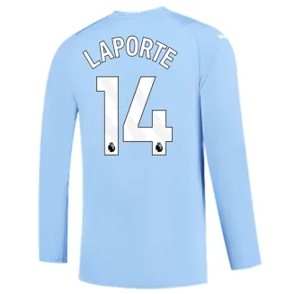 Manchester City Aymeric Laporte #14 Thuisshirt 2023-2024 Voetbalshirts Lange Mouwen