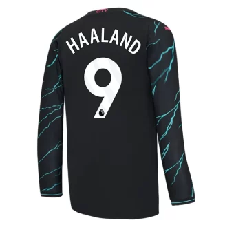 Manchester City Erling Haaland #9 Derde Shirt 2023-2024 Voetbalshirts Lange Mouwen