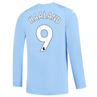 Manchester City Erling Haaland #9 Thuisshirt 2023-2024 Voetbalshirts Lange Mouwen