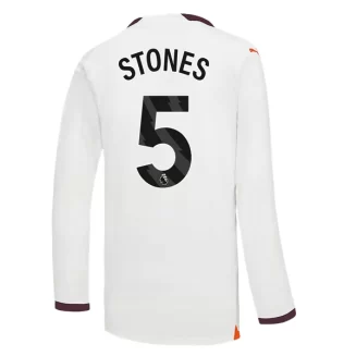 Manchester City John Stones #5 Uitshirt 2023-2024 Voetbalshirts Lange Mouwen