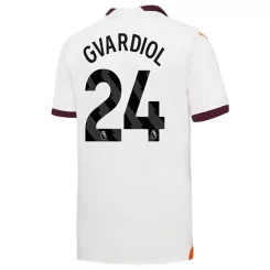 Manchester City Joško Gvardiol #24 Uitshirt 2023-2024 Voetbalshirts Korte Mouw