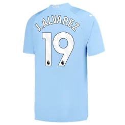 Manchester City Julian Alvarez #19 Thuisshirt 2023-2024 Voetbalshirts Korte Mouw