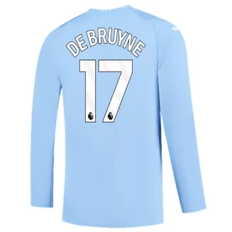 Manchester City Kevin De Bruyne #17 Thuisshirt 2023-2024 Voetbalshirts Lange Mouwen