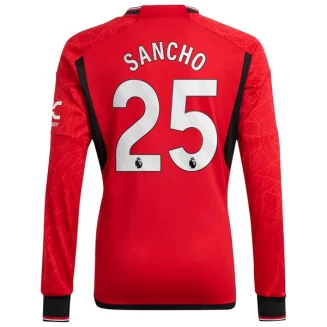 Manchester United Jadon Sancho #25 Thuisshirt 2023-2024 Voetbalshirts Lange Mouwen