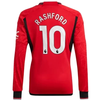 Manchester United Marcus Rashford #10 Thuisshirt 2023-2024 Voetbalshirts Lange Mouwen