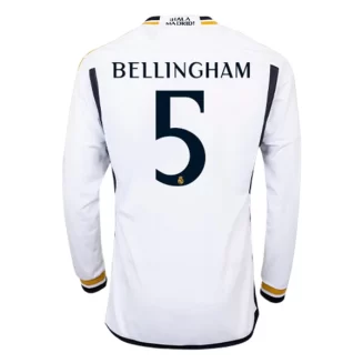 Real Madrid Jude Bellingham #5 Thuisshirt 2023-2024 Voetbalshirt met Lange Mouwen