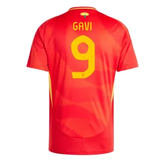 Spanje Gavi #9 Thuisshirt EK 2024 Voetbalshirts Korte Mouw