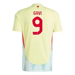 Spanje Gavi #9 Uitshirt EK 2024 Voetbalshirts Korte Mouw