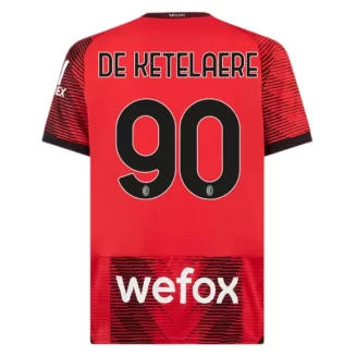 AC Milan Charles De Ketelaere #90 Thuisshirt 2023-2024 Voetbalshirts Korte Mouw