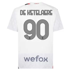 AC Milan Charles De Ketelaere #90 Uitshirt 2023-2024 Voetbalshirts Korte Mouw